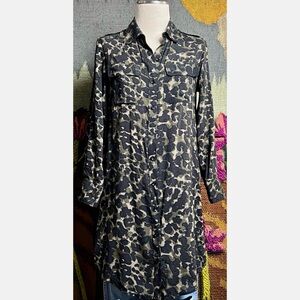 Anthropologie Leopard Tunic Shirt M
